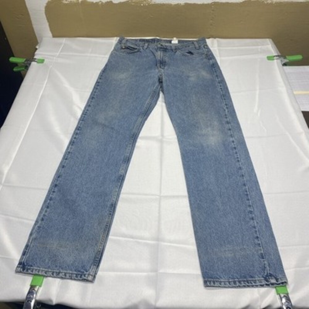 Vintage Levi's 505 Orange Tab Jeans 34x32 Straight Leg Light Wash 90s Distressed